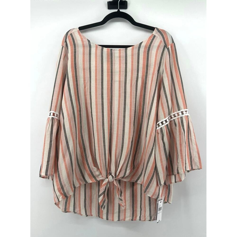 ALYX NWT Women's Linen Blend Blouse Size XXL Striped Lightweight
